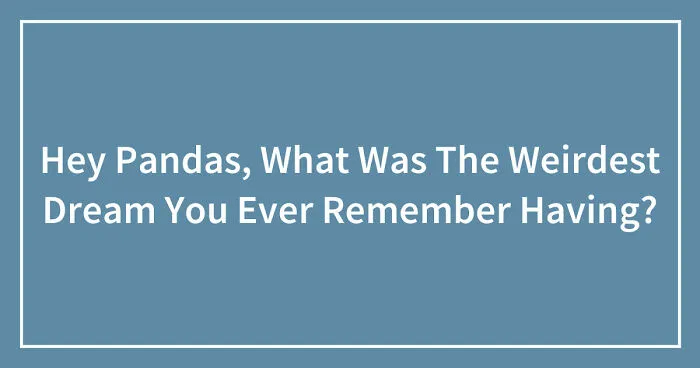 Hey Pandas, What Was The Weirdest Dream You Ever Remember Having?