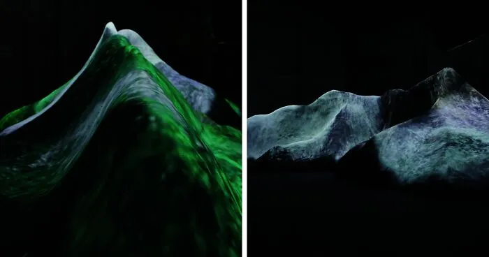 A 21-Meter-Long Sculpture Was Filled With Floating Motion Graphics Emerging From The AI (10 Pics)