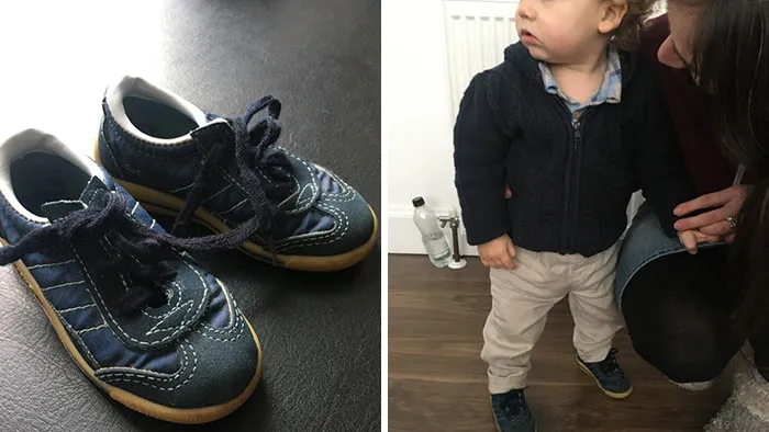 These Were My First Pair Of Shoes In 1980. My Mother Kept Them For 40 Years In Good Condition, And They Are Now My Son's First Pair Of Shoes In 2020
