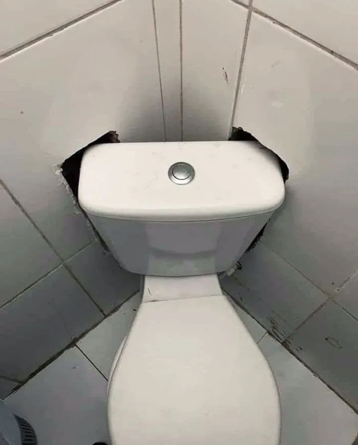 Es decir, podrías haber girado el inodoro, pero da igual