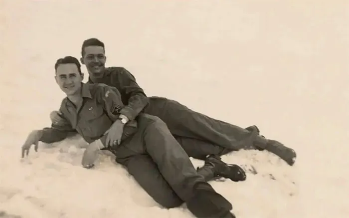Two Young Soldiers Pose For A Candid Photo In Austria, 1945
