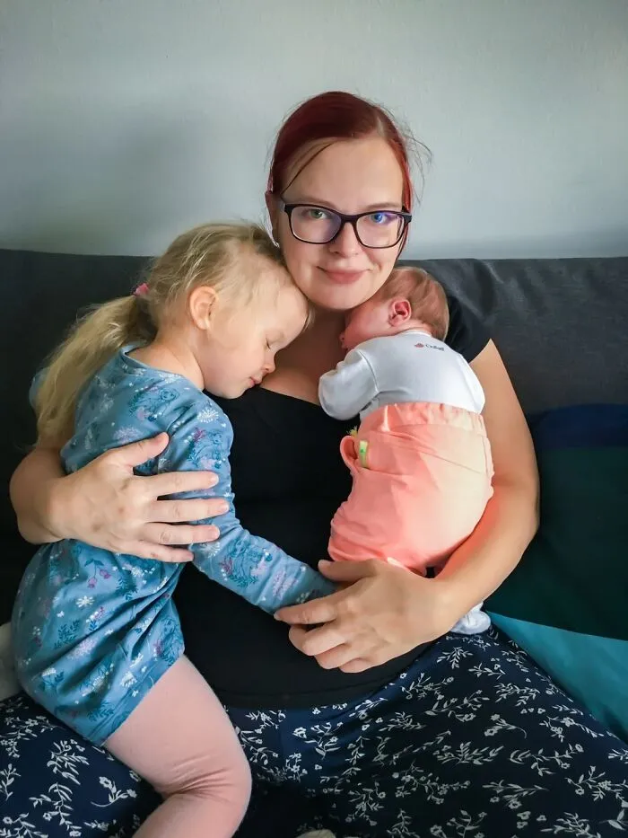 This Moment; The Day I Came Back From The Hospital With Her Younger Sister.