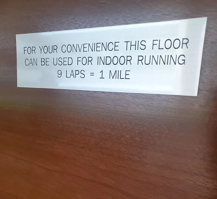 9 Laps Around My Hotel Floor = 1 Mile