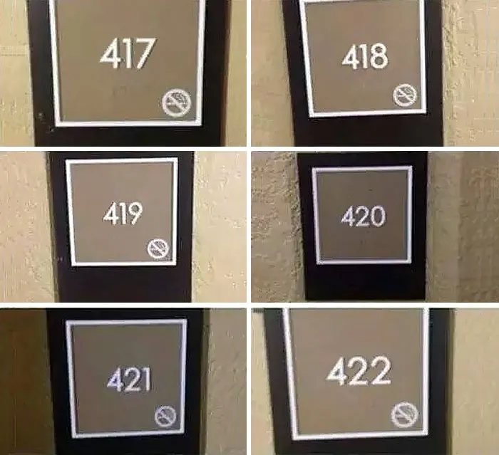 Me he dado cuenta de algo mientras buscaba mi habitación en el hotel hoy