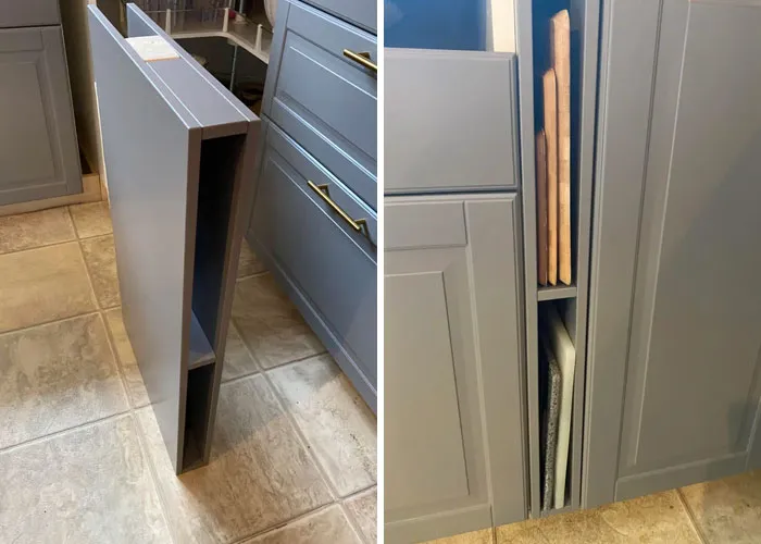 My Use For The 3 Inch Gap Between Cabinets