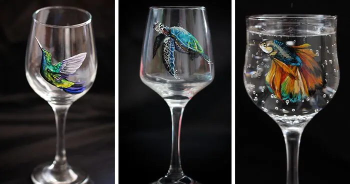 For My Son's Amusement, I Started Painting Him Realistic Animals And Discovered That Glass Was A Perfect Surface For That (21 Pics)