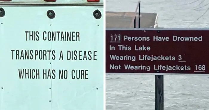 50 Of The Scariest Signs Spotted Around The World You'd Probably Want To Be As Far Away As Possible From
