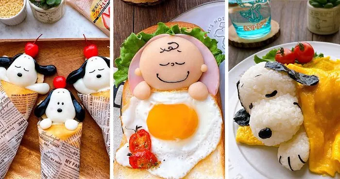 40 Times This Woman Turned Meals Into Scenes From "Peanuts" (40 Pics)