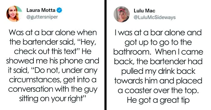 "Men, DO THIS": Bartender Warns Woman About A Suspicious Guy, Inspires Others To Share Similar Stories (24 Stories)