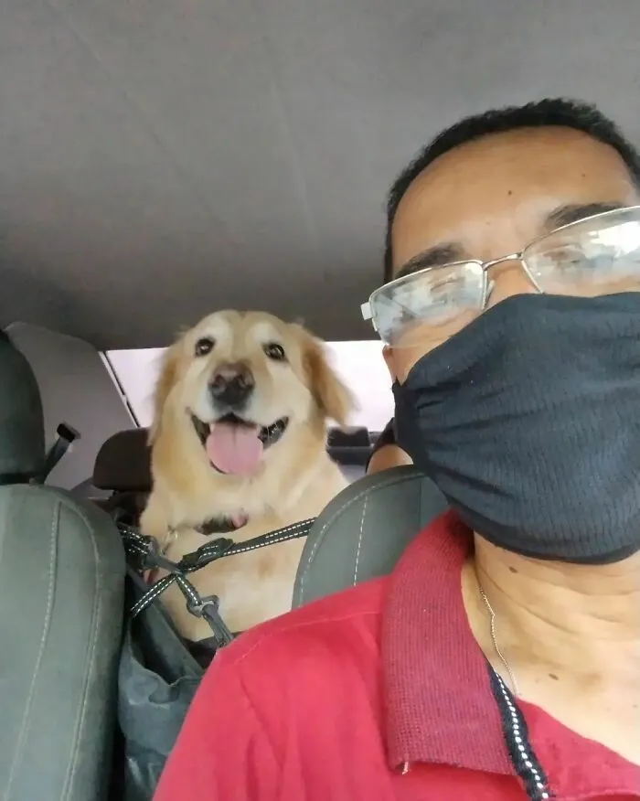 40 Selfies que este hombre se hizo con los pasajeros de su "taxi de mascotas"