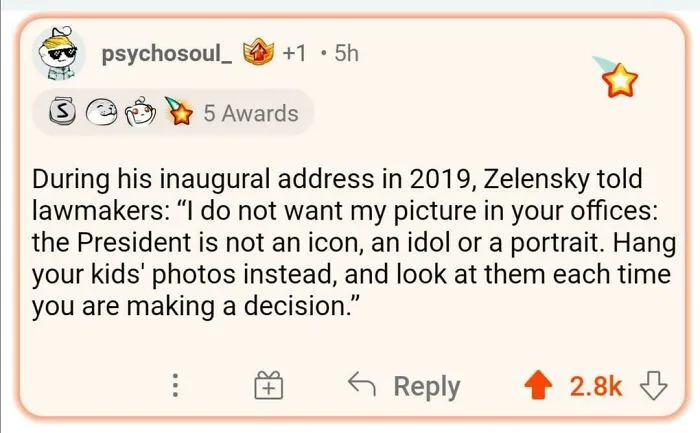 This Quote From Zelenskiy's Inaugural Address