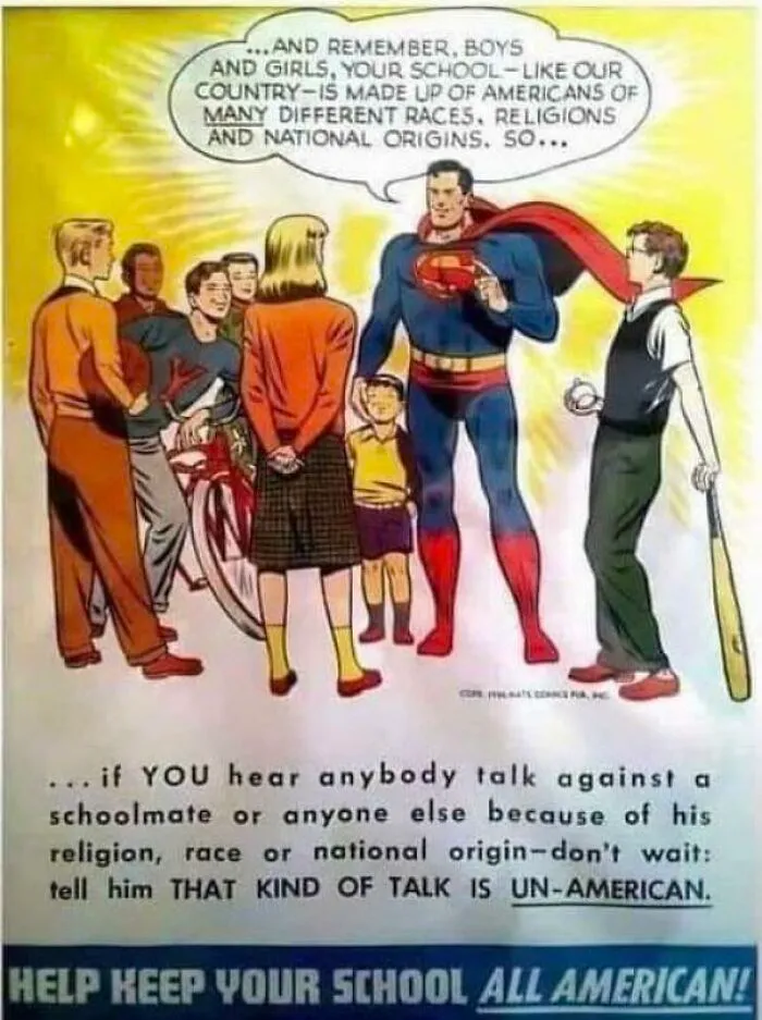 Superman Against Racism/Discrimination Ad Circa 1950