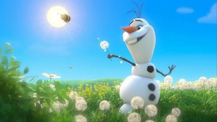 In Frozen/Frozen 2 (2013/2019), The Only Time Olaf Bends His Elbows Is During His Own Dreams/Fantasy (See: “In Summer”). Otherwise, His Arms Are Always Straight, As Real Twigs Would Be