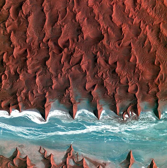 An Ærial View Of The Namib Desert Courtesy Of The European Space Agency