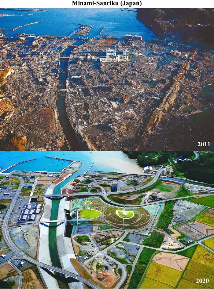 Minami-Sanriku (Japón) 2011 vs. 2020