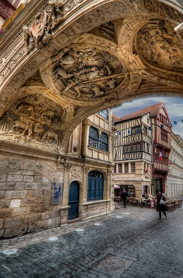 A Beautiful Bridge And Street In Rouen-Normandy-France