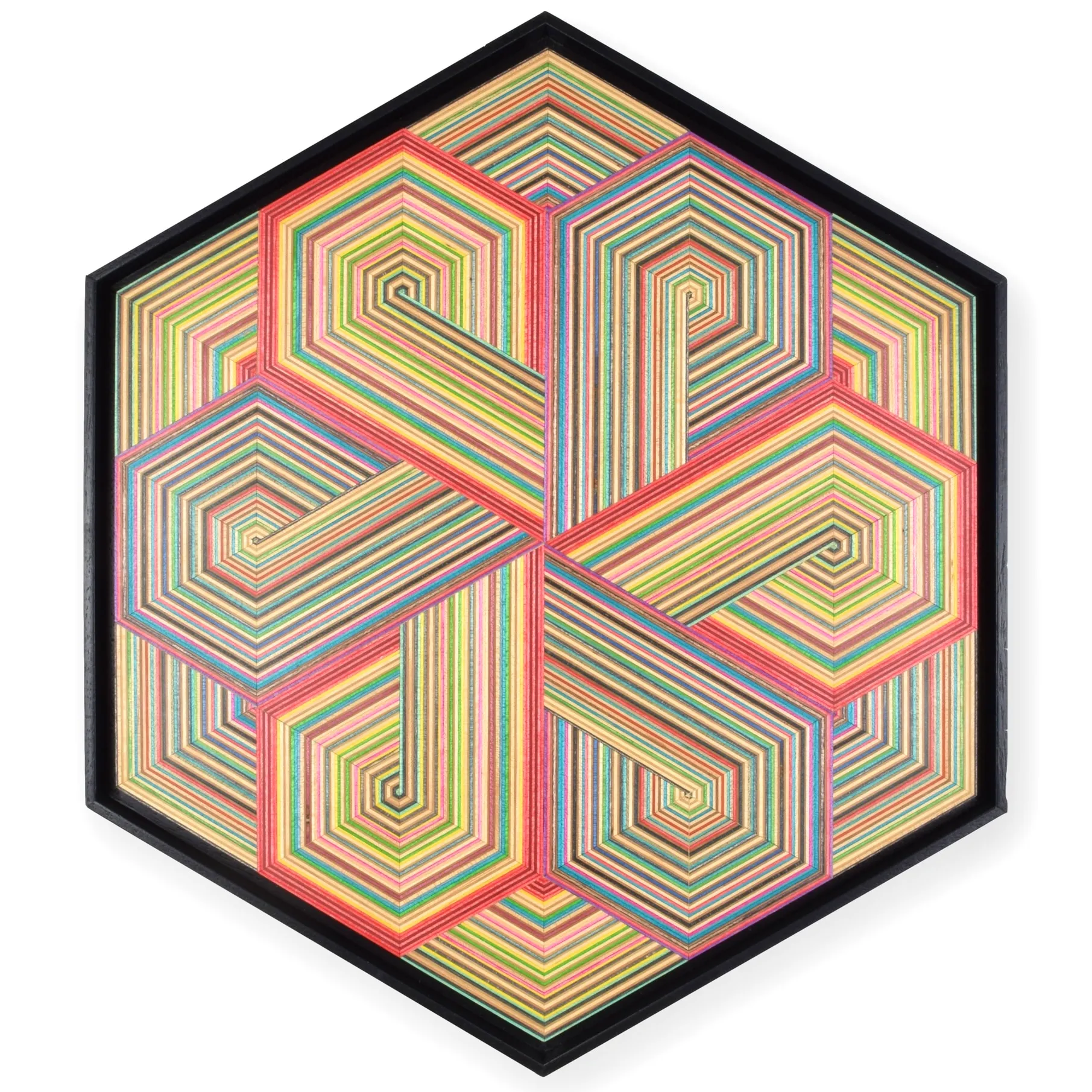 Geometrical Wall Art Made From Old Skateboards