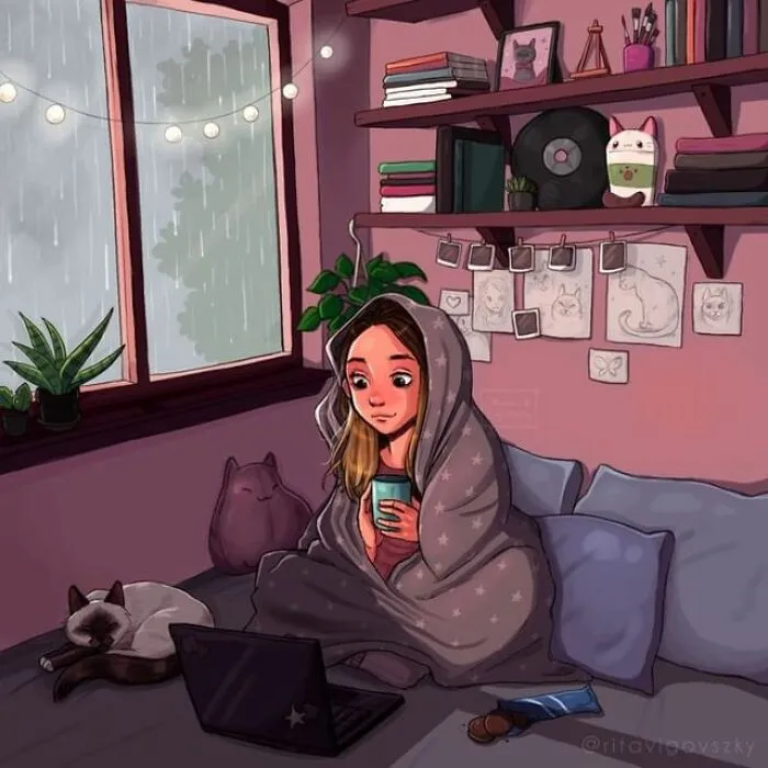 30 Ilustraciones que muestran cómo es tener un gato