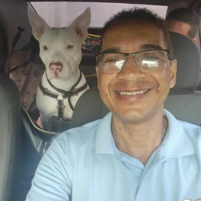 40 Selfies que este hombre se hizo con los pasajeros de su "taxi de mascotas"