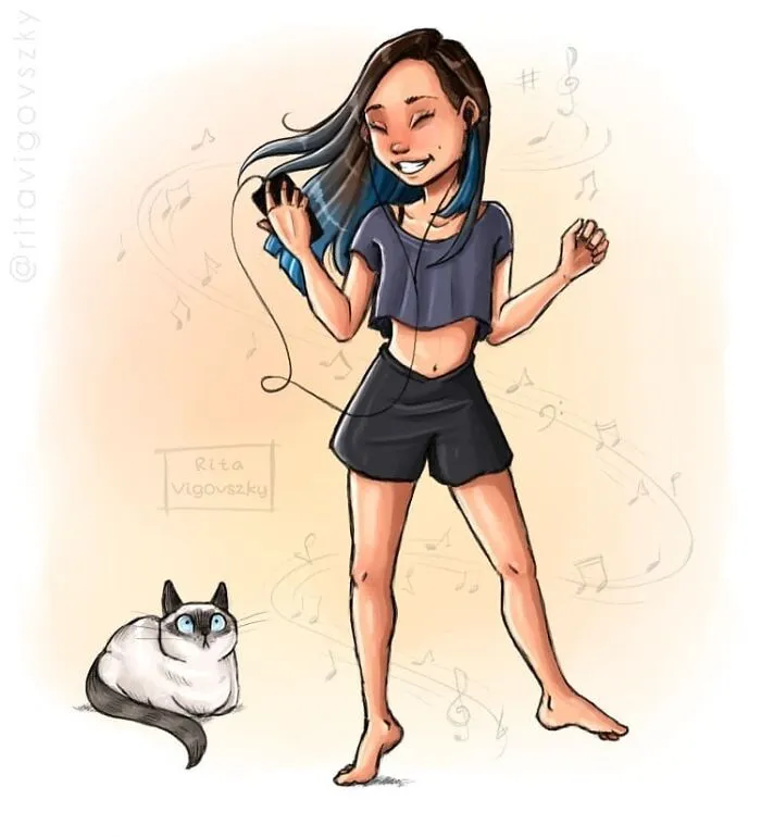 30 Ilustraciones que muestran cómo es tener un gato