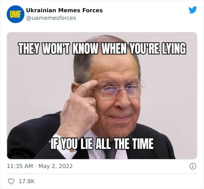 This Twitter Page Is Dedicated To Showing The Truth Of What Is Currently Happening In Ukraine With Memes And Here Are 40 Of The Best Ones