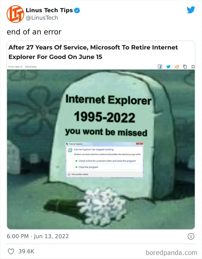 30 Of The Internet's Funniest Reactions To Internet Explorer's Shutdown
