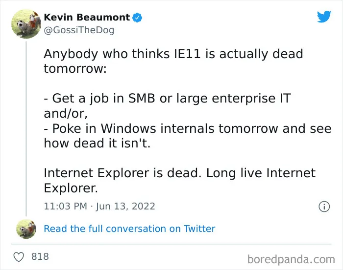 30 Of The Internet's Funniest Reactions To Internet Explorer's Shutdown