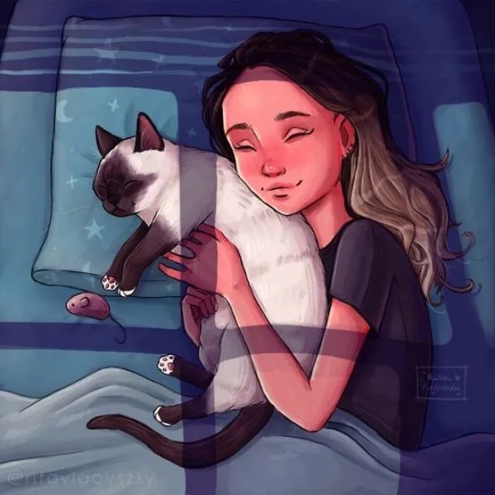 30 Ilustraciones que muestran cómo es tener un gato