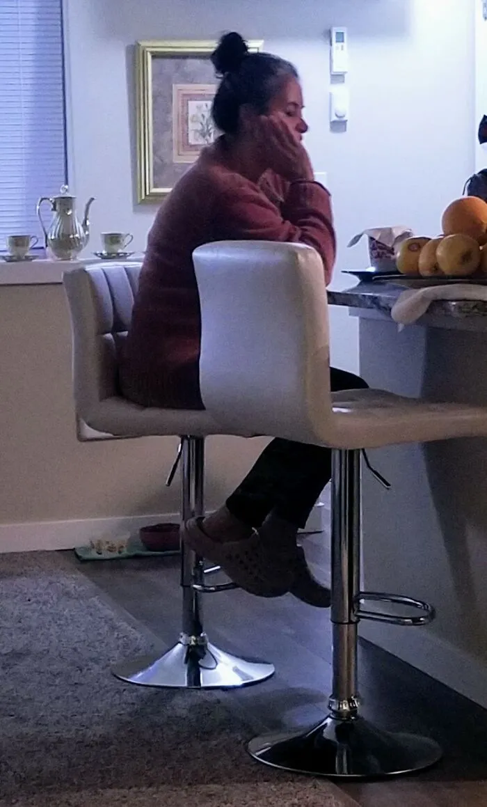 Seeing My Wife Relaxing With Her Favorite Tea,  Watching Her Favorite Movie (En Espanol).  I Took This Pic While Reading In Our Bedroom...she Didn't Know I Was Watching Her.