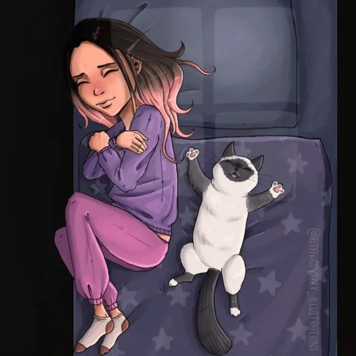 30 Ilustraciones que muestran cómo es tener un gato