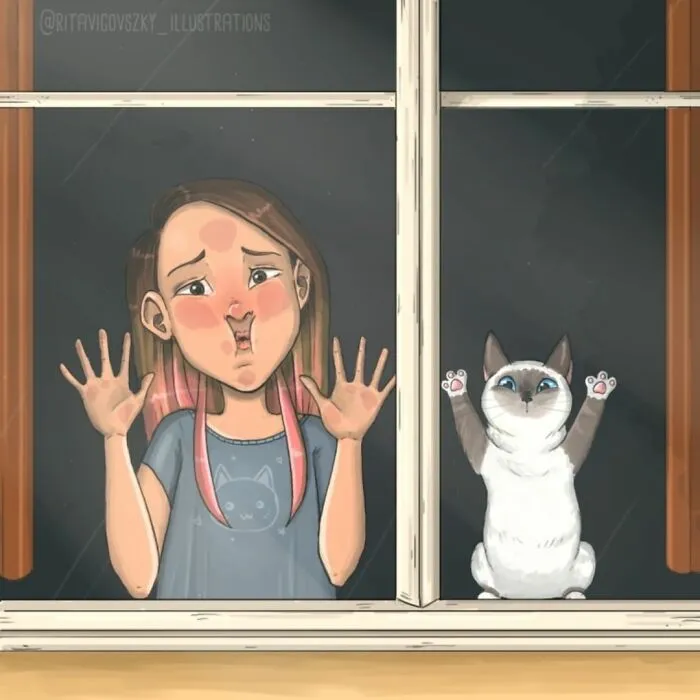 30 Ilustraciones que muestran cómo es tener un gato
