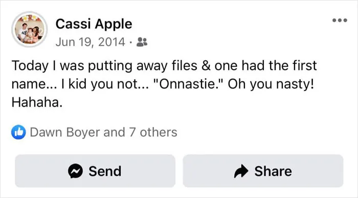 30 Hilariously Unfortunate Names Parents Actually Give Their Children, As Shared In This Facebook Group