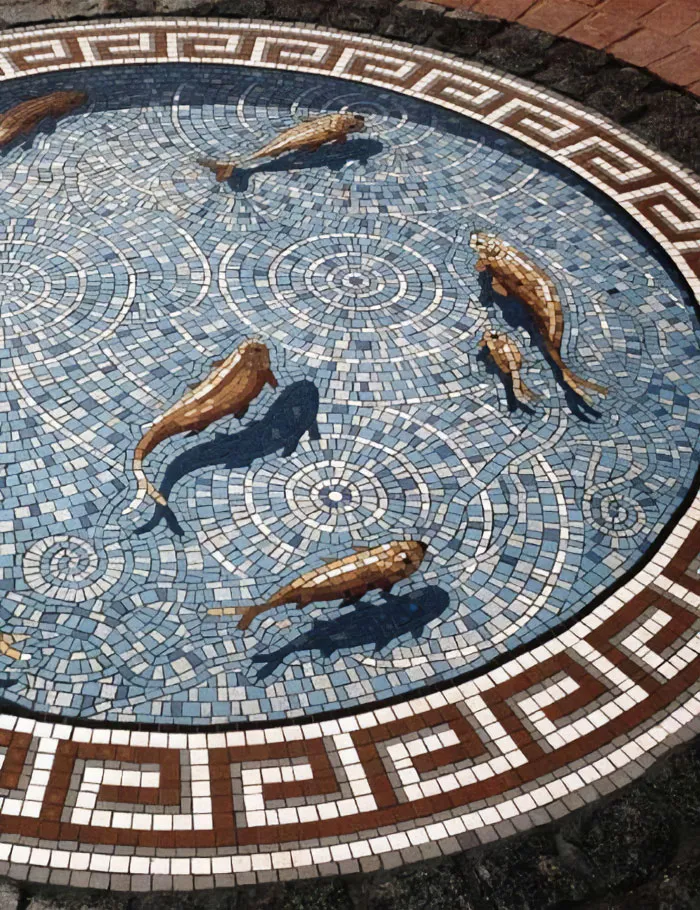 Fish Pond Mosaic By Gary Drostle