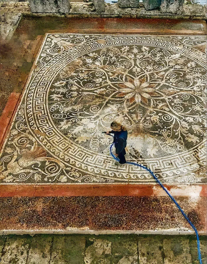 One Of The Biggest Pre-Roman Mosaics Ever Found. Highly Elaborate, Meant To Show The Power Of The Kingdom Of Macedonia