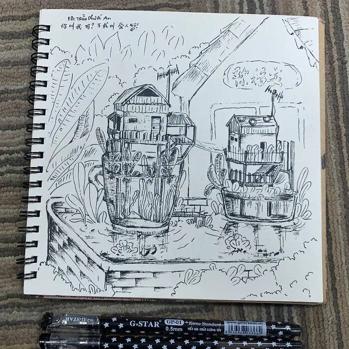 I Just Draw One Thing After Another Until I Can't Draw Any More Using All But A Pen (6 Pics)