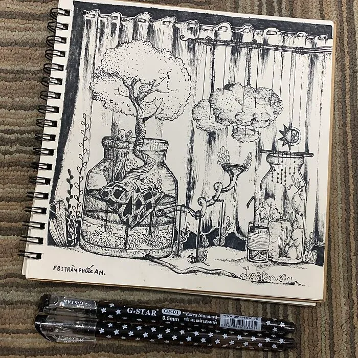 I Just Draw One Thing After Another Until I Can't Draw Any More Using All But A Pen (6 Pics)