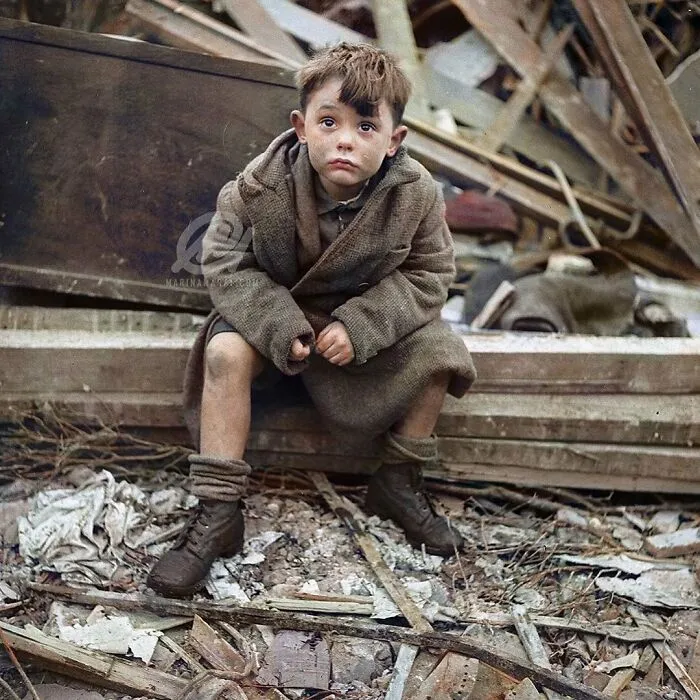 A Boy Sitting In The Wreckage Of A Building Shortly After A Bombing Raid Of London, England During World War 2. Photograph Was Taken In January 1945. Credit: @marinaarts
historycolored.com
see The Photo In Black And White By Going To @historyblackandwhite!
#history #ww2 #ukhistory