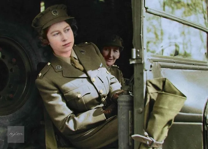 Future Queen Elizabeth II Of The United Kingdom Photographed At The Age Of 19 In 1945 Serving As An Ambulance Driver For The Auxiliary Territorial Service During World War II