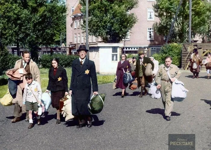 Jewish Families In Amsterdam, The Netherlands Being Forced To Leave Their Homes In May/June 1943 And Assemble For Deportation To Concentration Camps