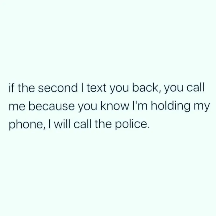 Text meme about introvert humor highlighting awkward phone etiquette from Introvert Nation Instagram page.