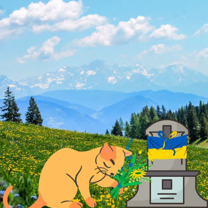 I Make One Cat-Ukraine Artwork Using Canva Everyday