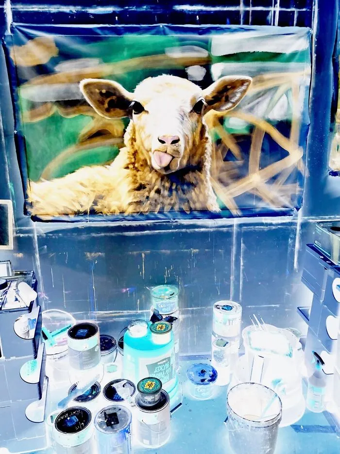 Negative Studio View, Negative Sheep (Tongue) In Progress