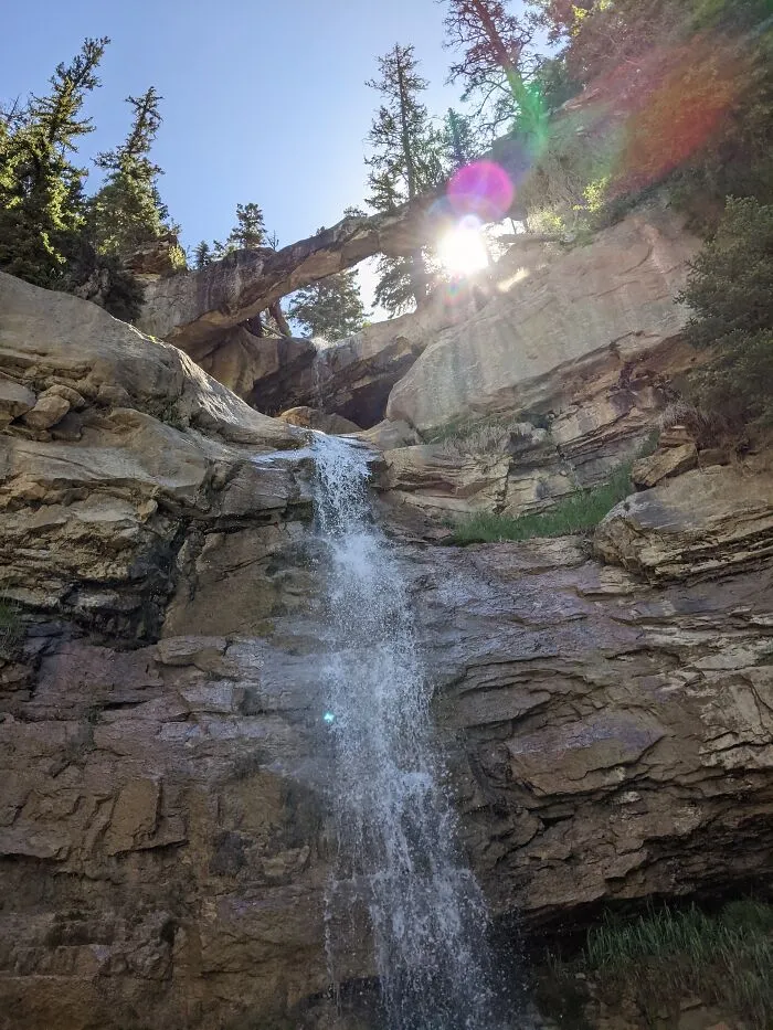 Rock Bridge And Waterfall