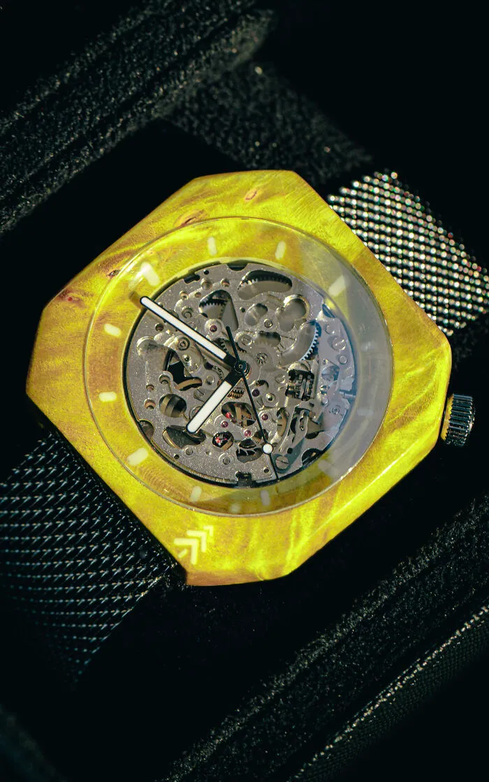 Stabilized And Dyed Wood Watch