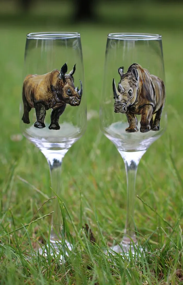 I Used Glasses For Painting Realistic Animals And Here Are 19 Photos Of Them (New Pics)