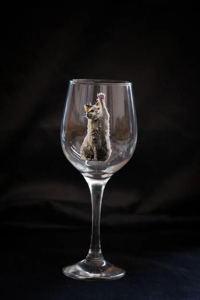 I Used Glasses For Painting Realistic Animals And Here Are 19 Photos Of Them (New Pics)