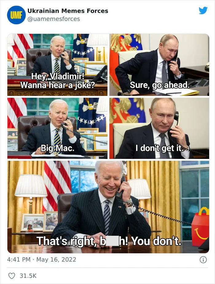 This Twitter Page Is Dedicated To Showing The Truth Of What Is Currently Happening In Ukraine With Memes And Here Are 40 Of The Best Ones
