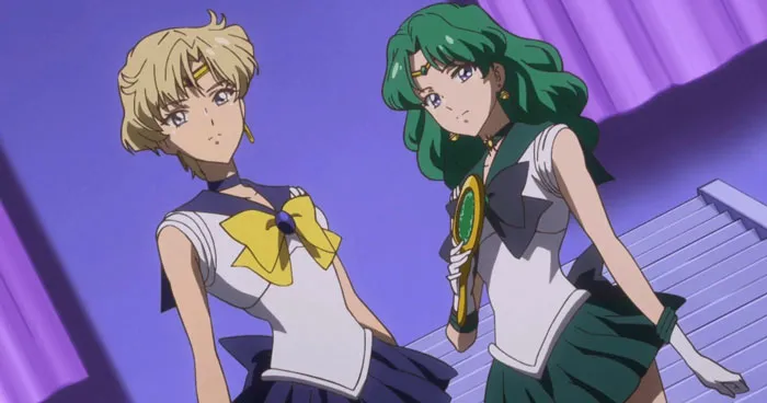 Two anime characters pose in matching outfits; an example of one of the cutest anime couples.