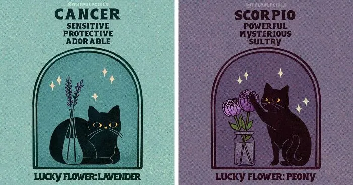 These Artists Reimagined Cats As The Zodiac Signs, And Here's The Result (12 Pics)