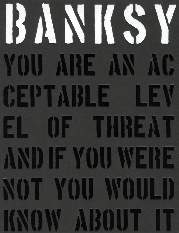 Book cover for "Banksy: You Are An Acceptable Level Of Threat"